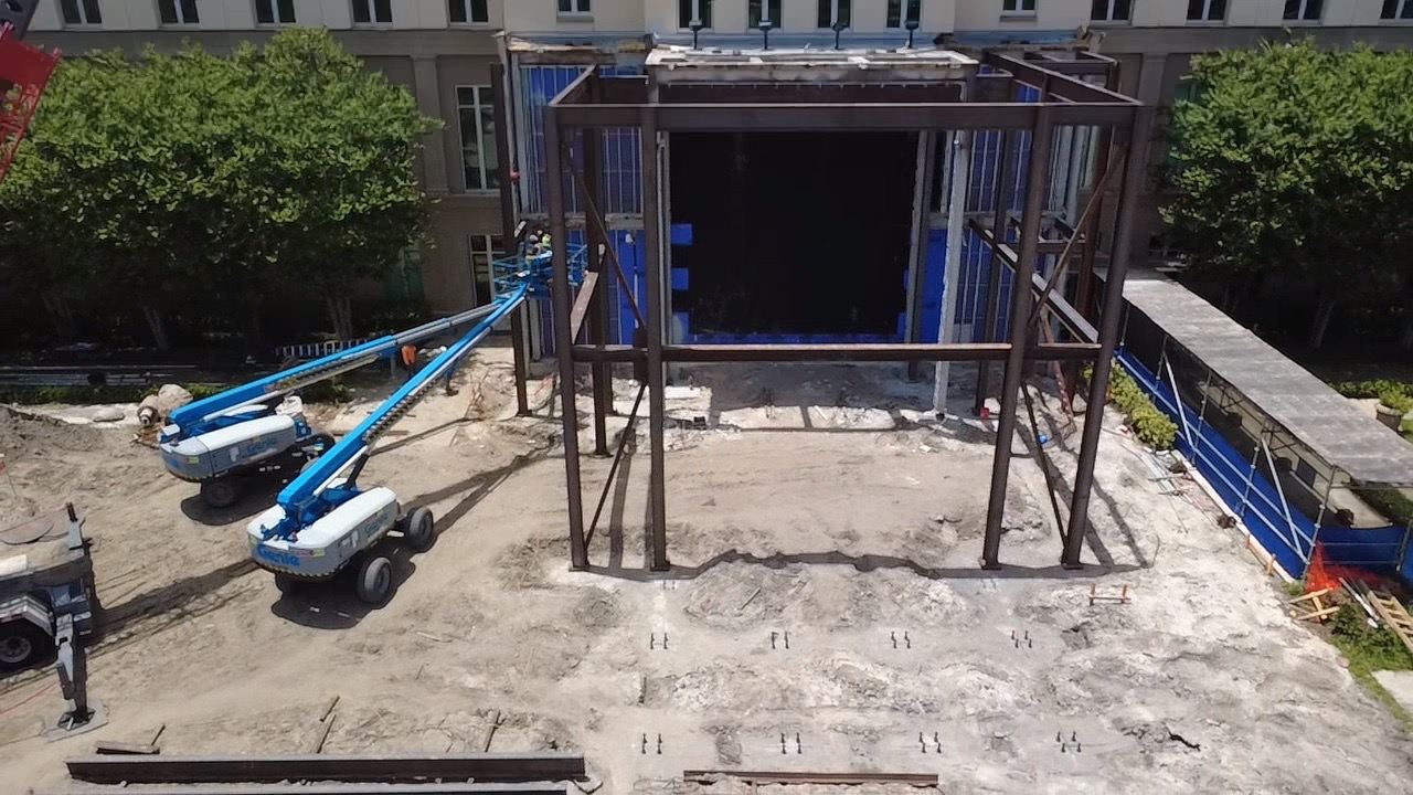 Sanford Courthouse renovation steel erection